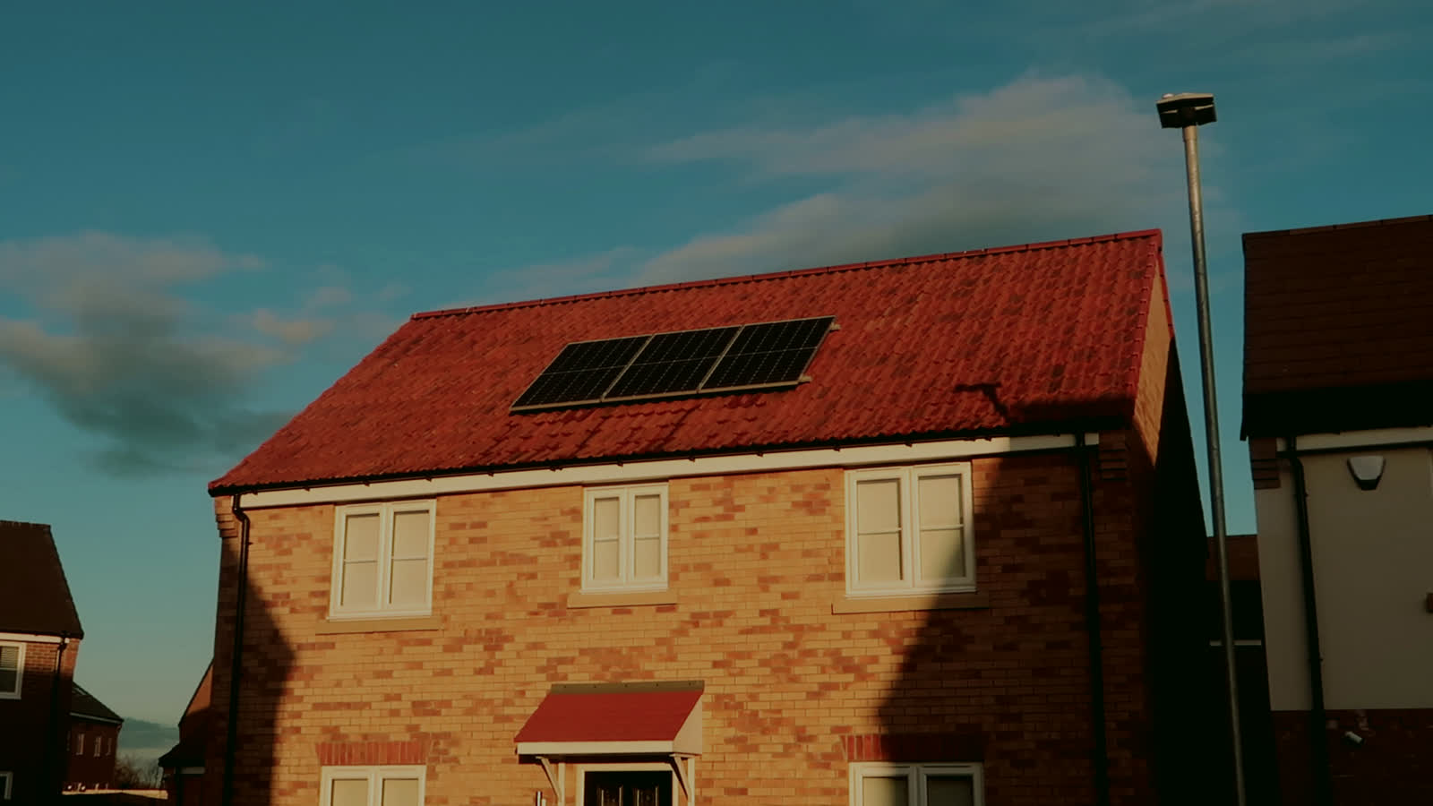 Solar panels on a new build home