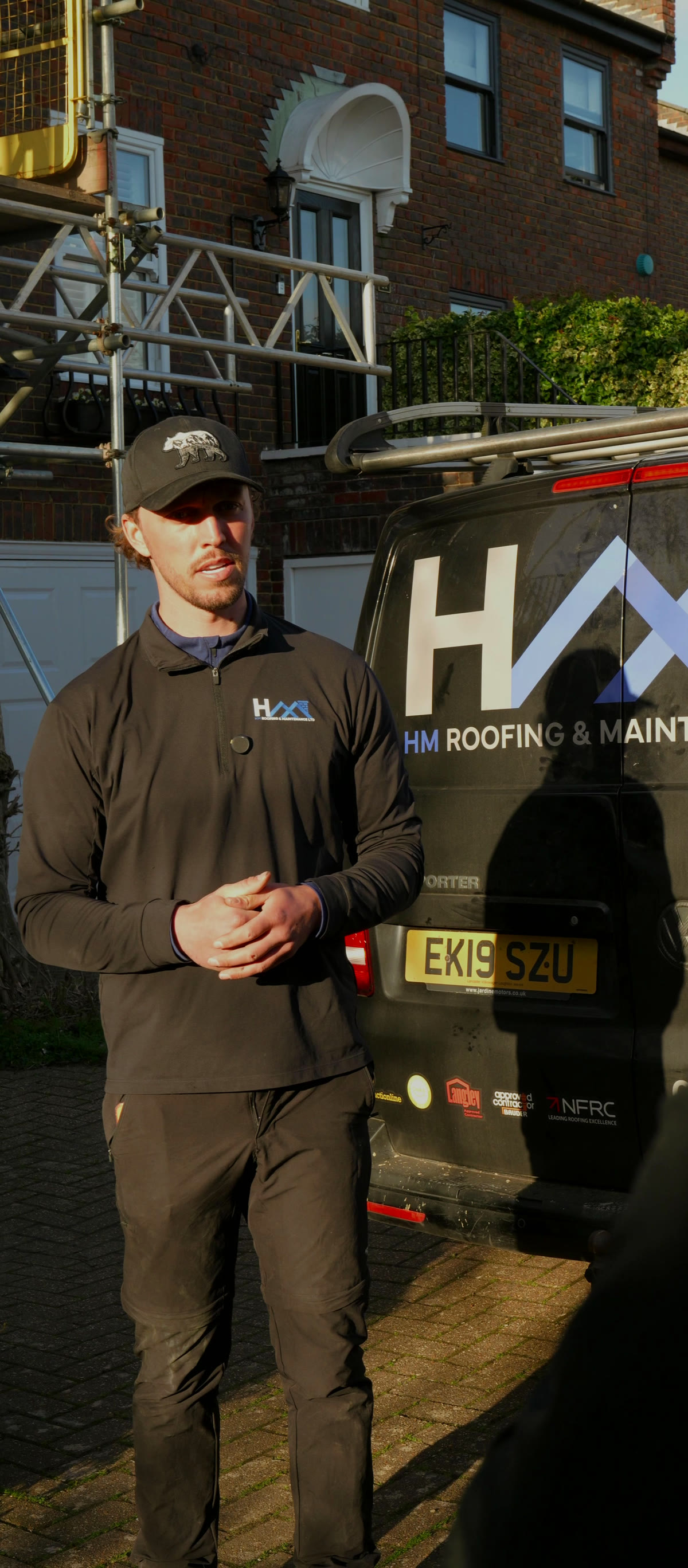Installer at a van on a real job